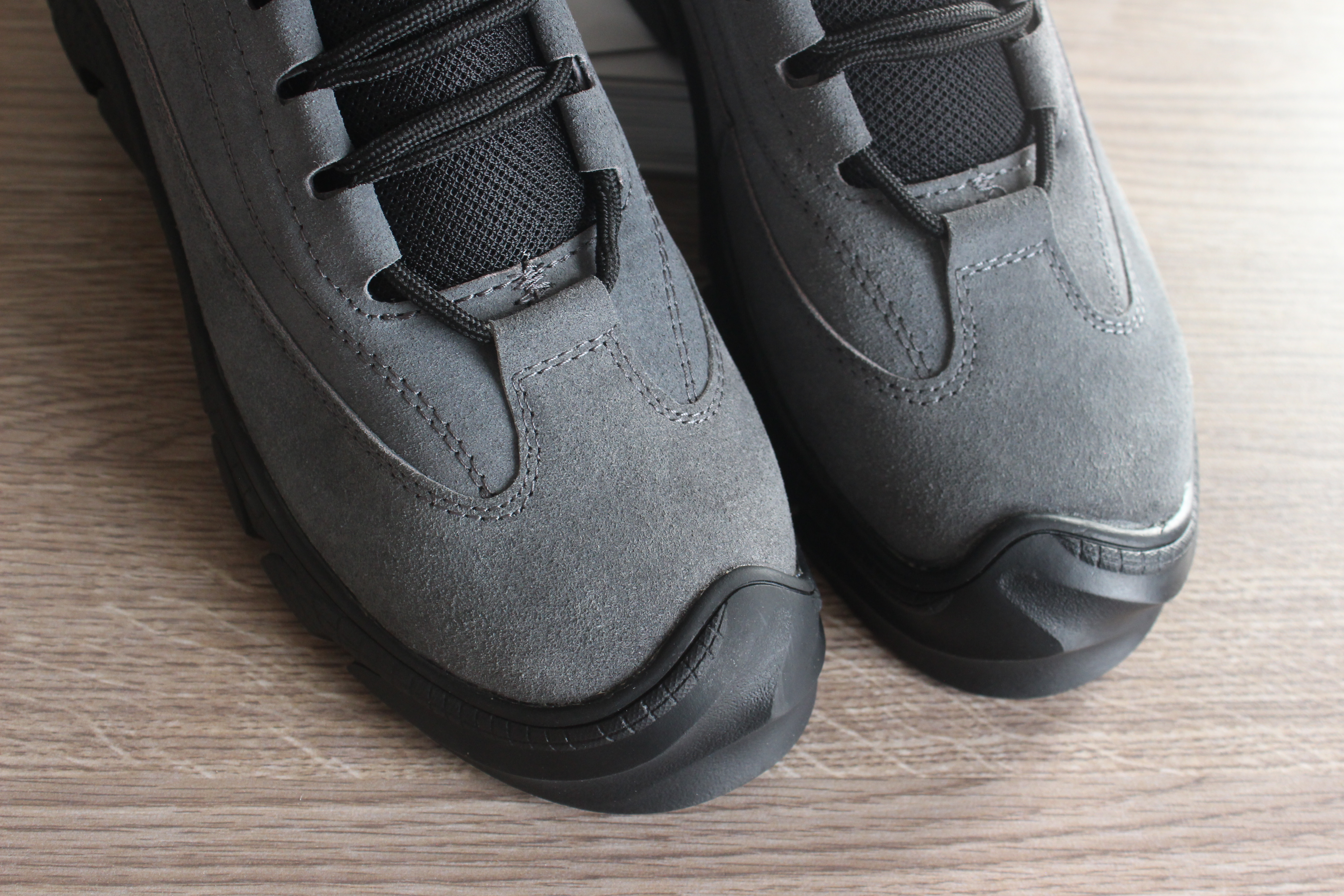 Industrial Construction  Grey Suede Leather Welding Safety Boots Metal Free Rubber Cemented Wear Resistant Mens Work  Boots