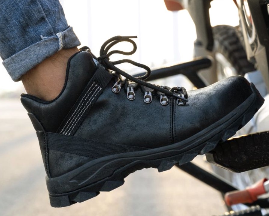 Black and Brown Mid Cut Anti-smash Steel Toe Waterproof Non-slip Insulation Footwear Boots Safety Shoes for Men