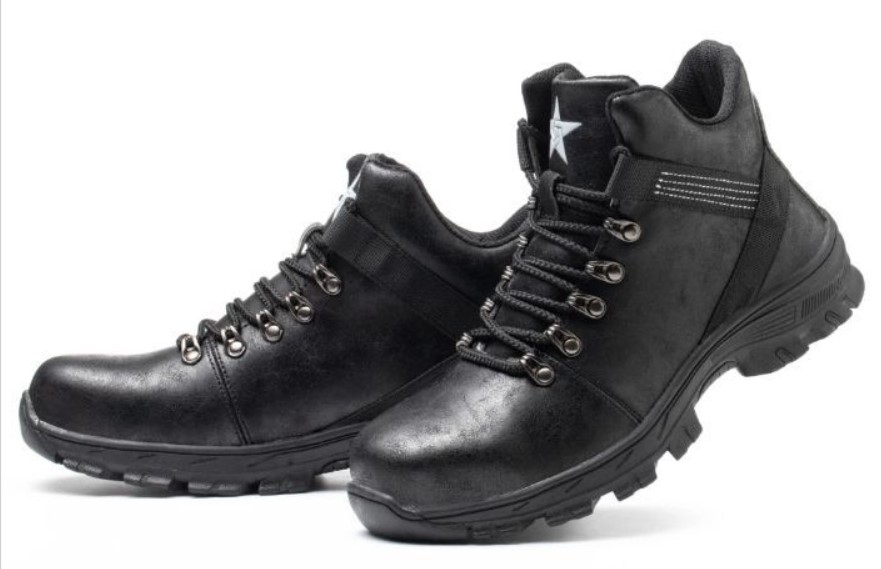 Black and Brown Mid Cut Anti-smash Steel Toe Waterproof Non-slip Insulation Footwear Boots Safety Shoes for Men