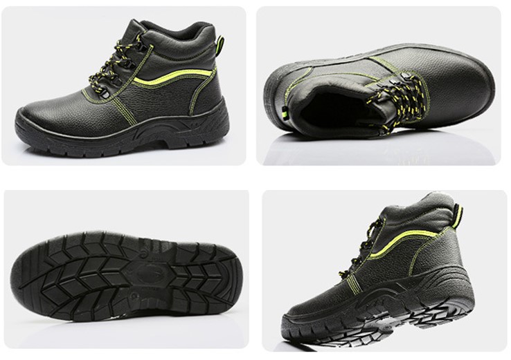 CE S3 Embossed Leather Work Shoes Anti-Slip Safety Boots Waterproof Steel Toe Working Safety Shoes 