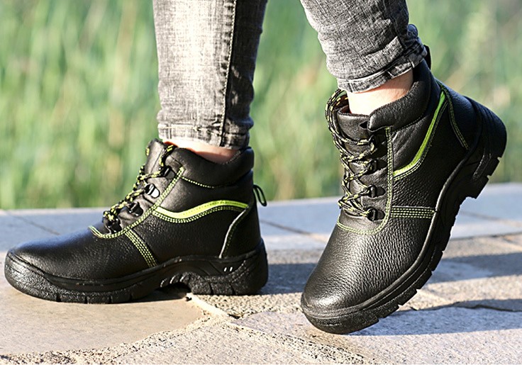 CE S3 Embossed Leather Work Shoes Anti-Slip Safety Boots Waterproof Steel Toe Working Safety Shoes 