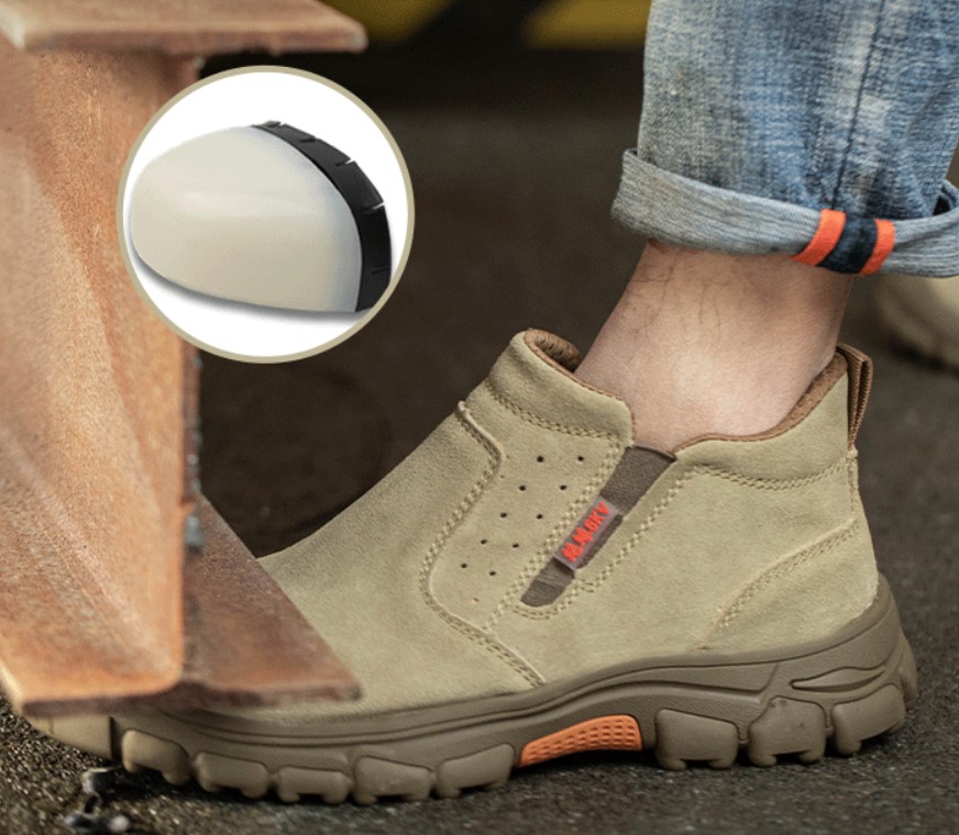 High-quality Suede Leather Mid-cut Safe Boots Glass Fiber Toe Anti-crushing Safety Shoes Durable Insulation Work Shoes for Men