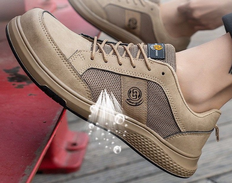 Factory Use Men's Microfiber Leather Safety Shoes Low-top Breathable Safety Footwear Work Boots with Necessary Safety Features