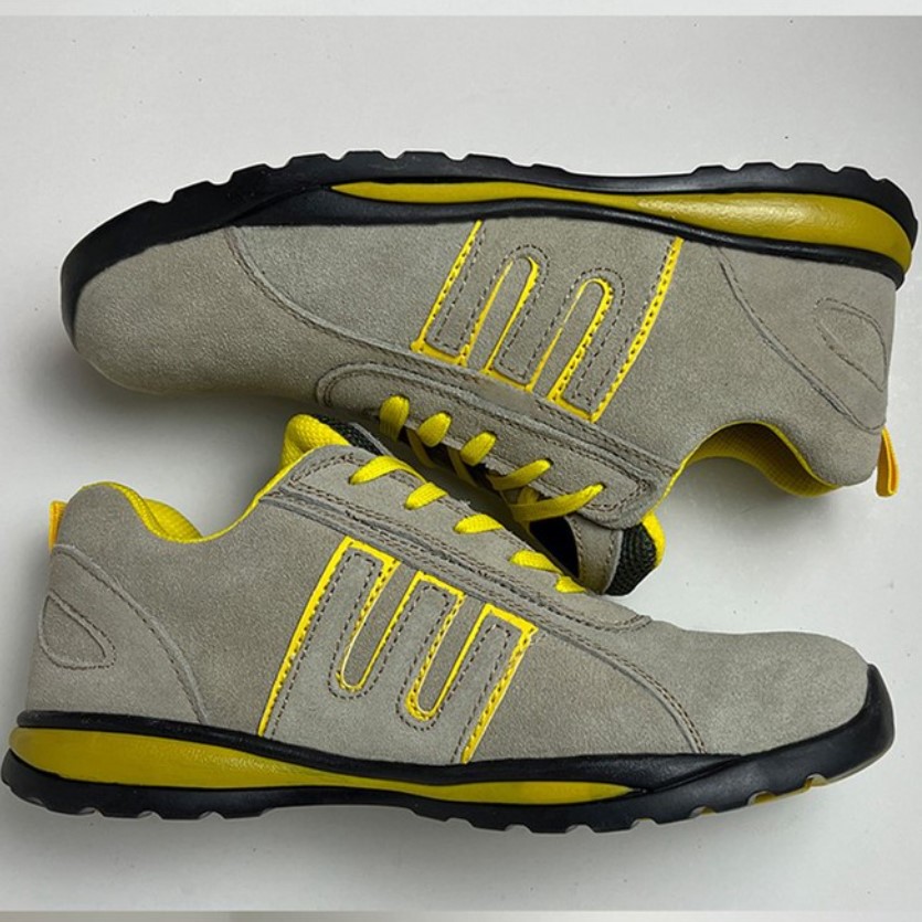 Men's Suede Upper Work Safety Shoes with Steel Toe  Rubber Outsole Durable Anti-slip Work Shoes