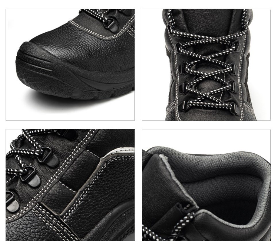 High Quality Comfortable Safety Shoes for Men Leather Oil Resistant Glass Fiber Toe Work Boots Safety Shoes for Industria